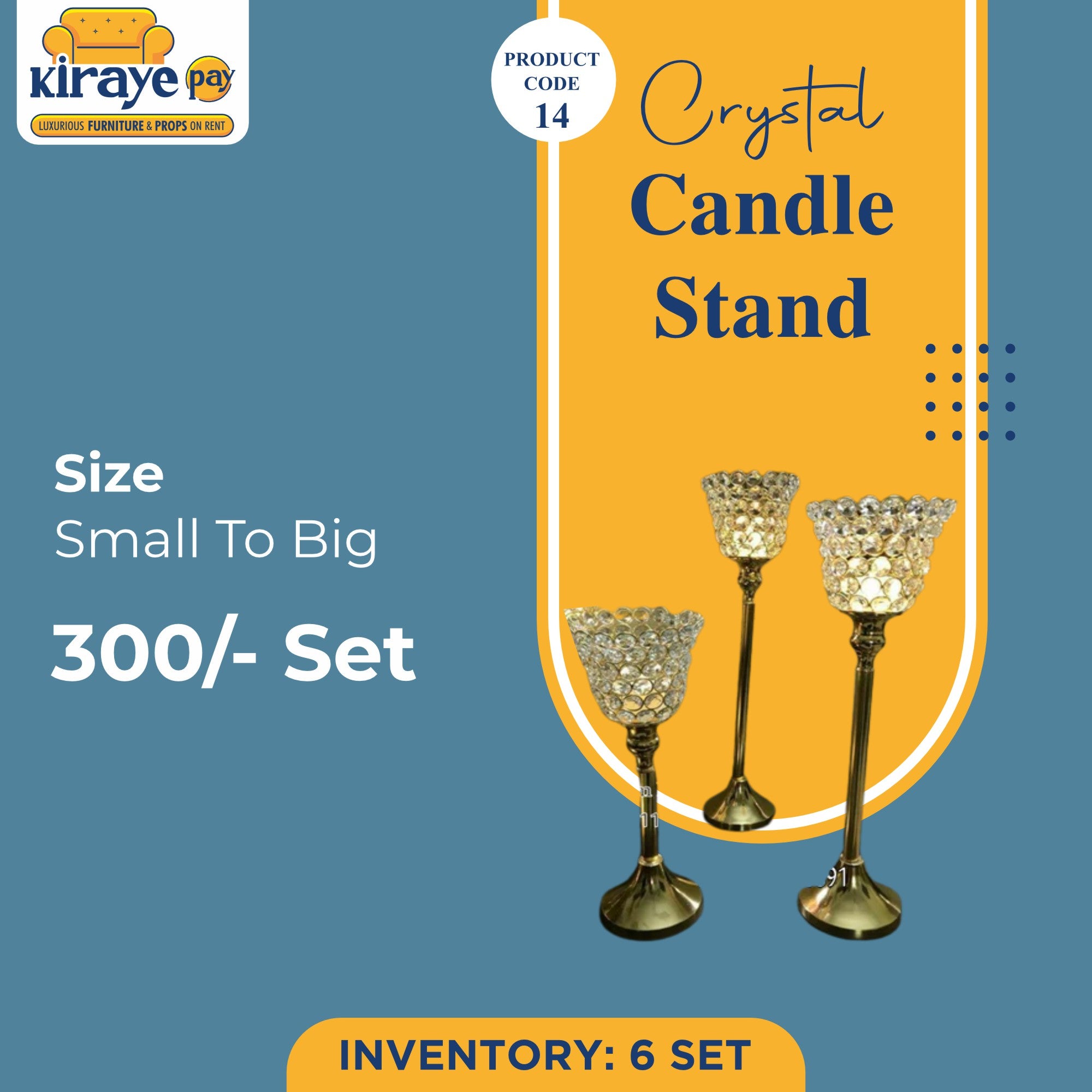 Crystal Candle Stand Set
