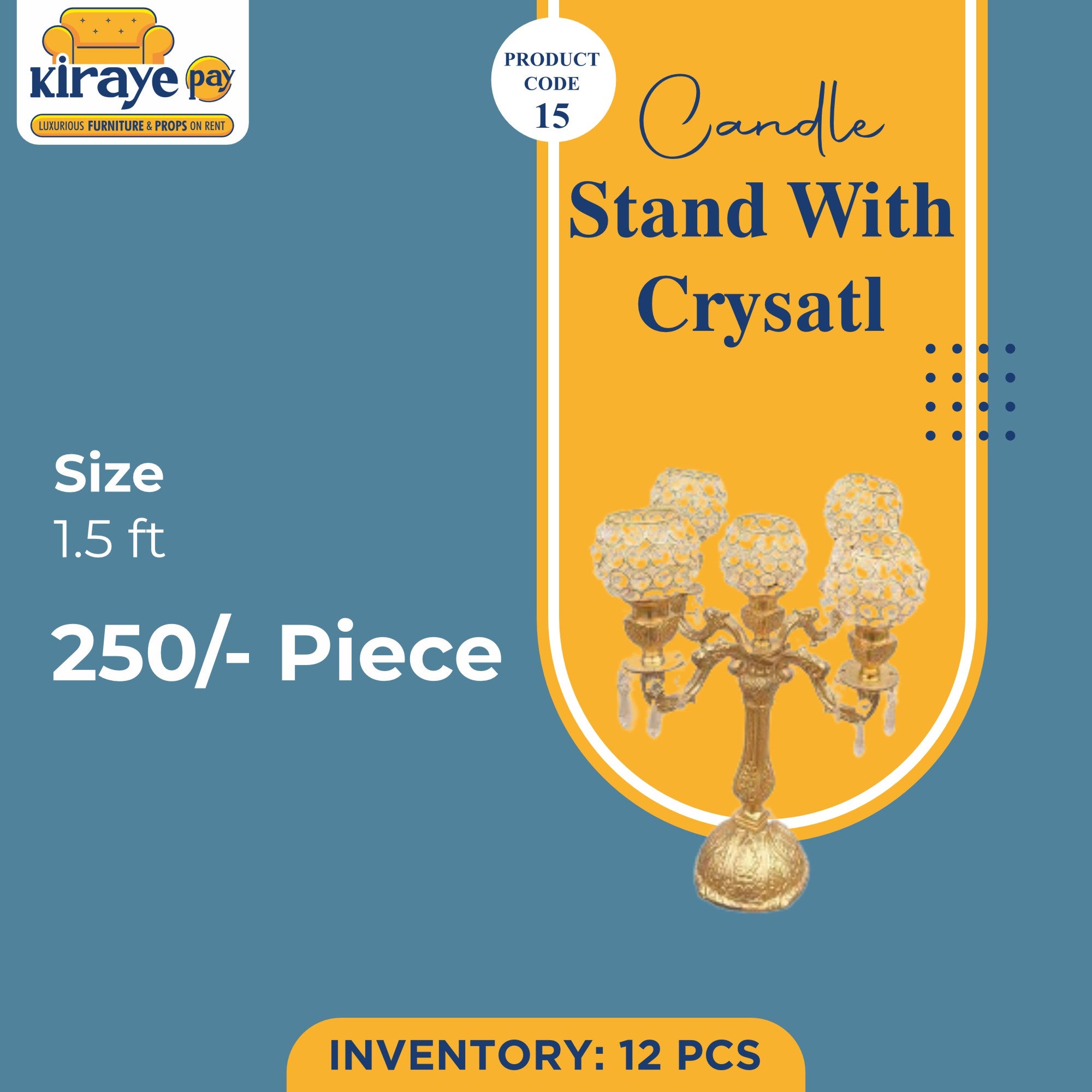 Candle Stand with Crystals