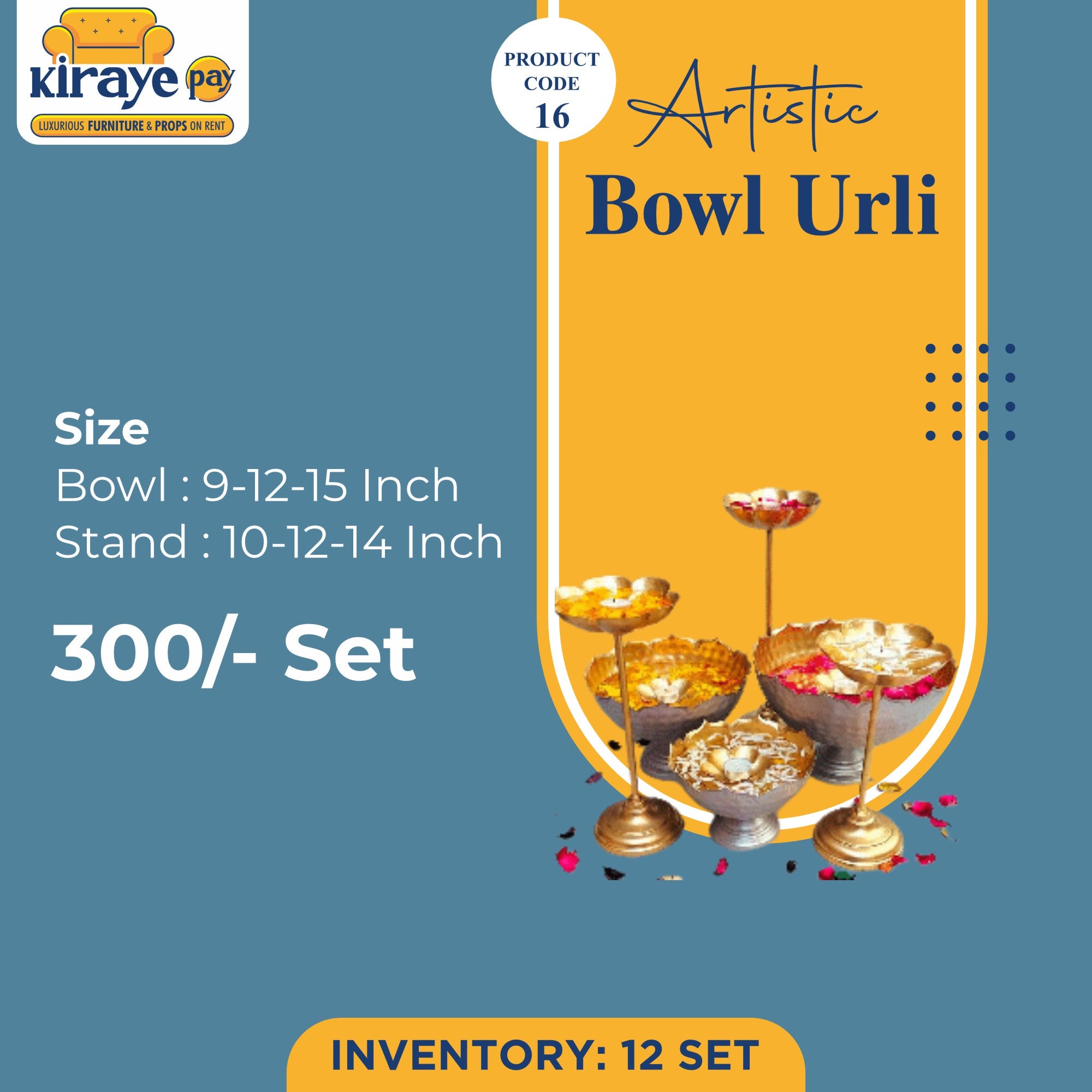 Artistic Bowl Urli with Stand